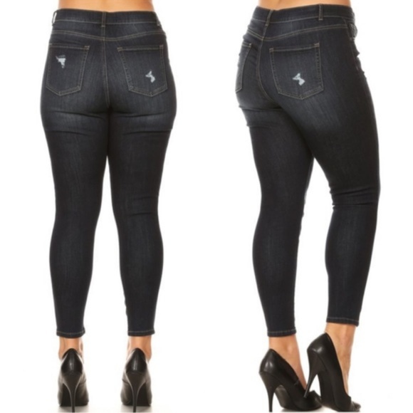 {Enjean}Size 3XL Distressed Ankle Skinny Jeans - Picture 2 of 8
